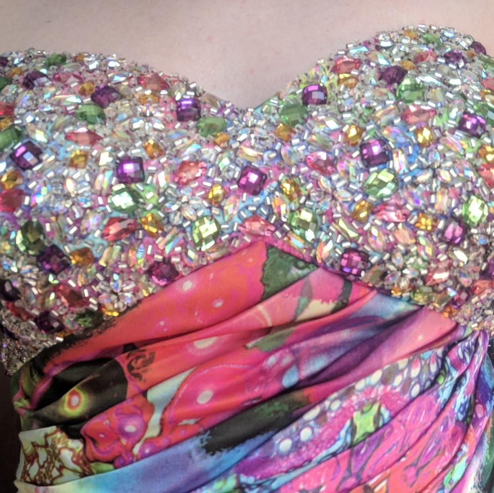 GORGEOUS Multi-colored Prom Dress - Picture 7 of 8